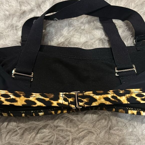 Ingear‎ women’s cheetah print tan and black swimsuit top size small - Picture 3 of 6